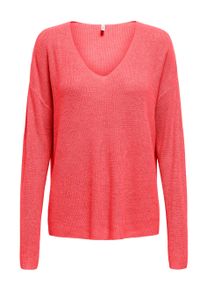 Strickpullover Only "ONLLECIA LIFE LS LOOSE V-NECK CC KNT", Damen, Gr. M (38), dubarry detail:melange, Strick, Obermaterial: 50% Viskose, 28% Polyester, 20% Nylon, 2% sonstige Fasern, meliert, regular fit, V-Ausschnitt, Pullover Strickpullover