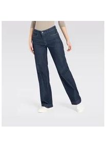 Weite Jeans MAC "WIDE", Damen, Gr. 40, L&auml;nge 34, blau (fashion rinsed), Denim/Jeans, Obermaterial: 91% Baumwolle, 7% Elastomultiester, 2% Elasthan, bequem, Jeans, Topseller