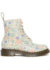 Schn&uuml;rboots Dr. Martens "1460 Pascal", Damen, Gr. 37, beige (creme gebl&uuml;mt), Leder, gebl&uuml;mt, Schuhe Schn&uuml;rboots, Boots mit Blumenprint