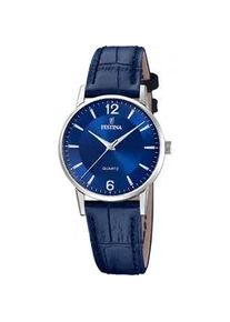 Quarzuhr Festina, blau, Armbanduhren, Damen, Quarzuhr, Armbanduhr, Damenuhr, Lederarmband, analog