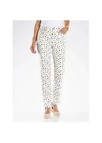 Bequeme Jeans Classic Basics, Damen, Gr. 26, Kurzgr&ouml;&szlig;en, beige (sand, dunkelblau, bedruckt), 97% Baumwolle, 3% Elasthan, bedruckt, gebl&uuml;mt, gemustert, mehrfarbig, lang, Jeans