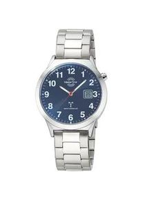 Funkuhr MASTER TIME, silber (silberfarben, dunkelblau), Armbanduhren, Herren, Funkuhr, Quarzuhr, Armbanduhr, Herrenuhr, Edelstahlarmband, analog, digital