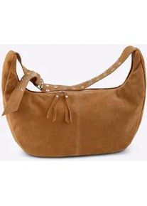 Handtasche, Damen, Gr. B/H/T: 45cm x 33cm x 8cm, braun (cognac), Leder, Metall, unifarben, Taschen Handtasche