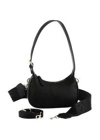 Hobo Valentino BAGS "SAMBA RE", Damen, Gr. B/H/T: 21cm x 12cm x 7cm, schwarz (nero), Lederimitat, Taschen Hobo, Henkeltasche Schultertasche