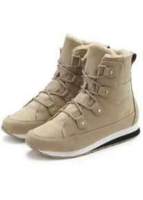 Stiefelette Vivance, Damen, Gr. 41, beige, Obermaterial: 50% Lederimitat, 50% Textilmaterial. Decksohle: 100% Textilmaterial. Futter: 100% Textilmaterial. Laufsohle: 100% Synthetik, unifarben, Schuhe Stiefelette, mit Warmfutter, Winterstiefel, Stiefel, Boots VEGAN