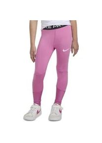 Leggings Nike SPORTSWEAR "NKG Nike PRO LEGGING", M&auml;dchen, Gr. 116 (6), N-Gr, magic flaming, Jersey, Obermaterial: 83% Polyester, 17% Elasthan, Hosen Leggings, f&uuml;r Kinder