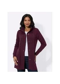 Strickjacke Classic Basics, Damen, Gr. 56, rot (burgund), 100% Polyacryl, unifarben, Strickjacken Strickjacke