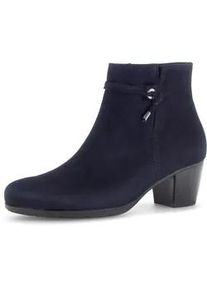 Stiefelette Gabor, Damen, Gr. 43, nachtblau, Ziegenveloursleder, unifarben, Schuhe Stiefelette, Blockabsatz, Ankleboots, mit Ziern&auml;hten