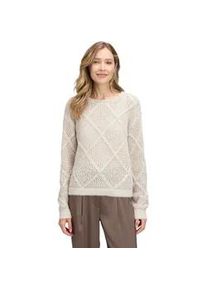 Strickpullover Betty Barclay "Damen mit Effektgarn", Damen, Gr. 36, beige, Strick, Obermaterial: 38% Baumwolle, 38% Polyacryl, 24% Polyamid, gerade normal, Rundhals, Pullover Strickpullover