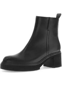 Stiefelette Gabor, Damen, Gr. 39, schwarz, Kalbsleder, unifarben, Schuhe Stiefelette, Blockabsatz, Ankleboots, Businessboots mit dezenten Ziern&auml;hten