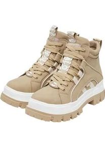 Stiefel Buffalo "Buffalo ASPHA NC MID", Damen, Gr. 38, beige, cream, Polyurethan, unifarben, Schuhe Stiefel