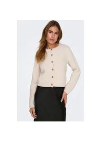 Jacqueline de Yong Strickjacke JDY "JDYKIM L/S ON BUTTON CARDIGAN KNT NOOS", Damen, Gr. S, egret, Strick, Obermaterial: 100% Polyacryl, unifarben, kurz, Rundhals, gerader Abschluss, Strickjacken Strickjacke