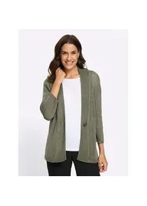 Strickjacke Inspirationen, Damen, Gr. 42, khaki, 100% Polyacryl, unifarben, Strickjacken Strickjacke
