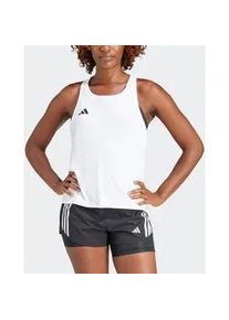 Lauftop Adidas PERFORMANCE "ADIZERO E TANK", Damen, Gr. L, wei&szlig;, Obermaterial: 100% Polyester, Rundhals, Tops