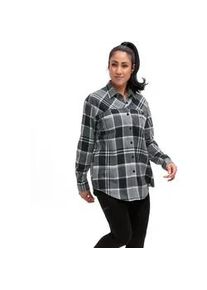 Funktionshemd Maier Sports "DA-BLUSE 1/1 ARM PREDEAL 2.0 W", Damen, Gr. 46, N-Gr, grau check, Obermaterial: 57% Baumwolle, 43% Viskose, Hemden