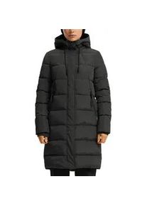 Steppjacke QS, Damen, Gr. M, schwarz, Steppware, Obermaterial: 100% Polyester. Futter: 100% Polyester, unifarben, gerade kniebedeckend, Rundhals, Flachstrickb&uuml;ndchen, Jacken Steppjacke, lang, mit Kapuze