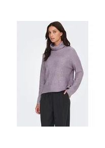 Rollkragenpullover Only "ONLARIZONA LS SEQUINS ROLLNECK PULL KNT", Damen, Gr. XS, nirvana detail:melange, silber sequins, Strick, Obermaterial: 58% Polyacryl, 23% Nylon, 12% Polyester, 5% metallisierte Fasern, 2% Elasthan, meliert, regular fit, Pullover Rollkragenpullover