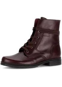 Schn&uuml;rstiefelette Gabor, Damen, Gr. 37, bordeaux, Kalbsleder, unifarben, Schuhe Schn&uuml;rstiefelette, Schn&uuml;rboots, Businessschuh mit Blockabsatz