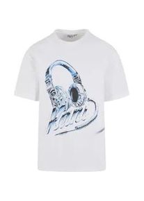 T-Shirt Karl Kani "Karl Kani Kani Headphone Print T-Shirt", Damen, Gr. M, wei&szlig;, 100% Baumwolle, bedruckt, oversize, Rundhals, Shirts T-Shirt