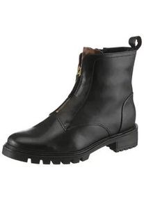 Stiefelette Ara "TULSA", Damen, Gr. 4,5 (37,5), schwarz (schwarz, leo), Glattleder, unifarben mit Farbeinsatz, Schuhe Stiefelette, Boots, Winterboots in Weite G (= weit)