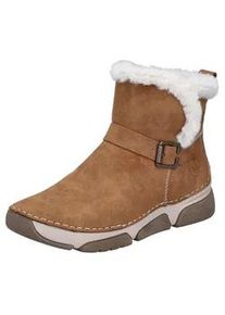 Winterboots Rieker, Damen, Gr. 41, natur, sanftes wei&szlig;, Lederimitat, Textil, Schuhe Winterboots, Winterstiefelette, Rei&szlig;verschluss-Boots mit Zierschnalle