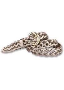 Bernd G&ouml;tz Flechtg&uuml;rtel BERND G&Ouml;TZ "Flechtg&uuml;rtel mit Goldschlie&szlig;e in Hufeisenform", Damen, Gr. 80, platin, Rindsleder, G&uuml;rtel