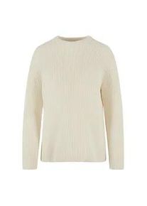Fleecepullover Urban Classics "Urban Classics Damen Ladies Rib Knit Sweater", Damen, Gr. S, sandwei&szlig;, 50% Polyacryl, 50% Baumwolle, unifarben, Rundhals, Sweatshirts Fleecepullover