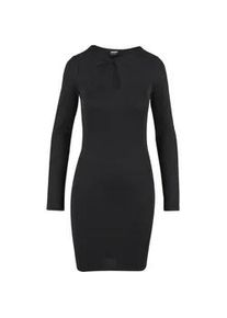 Shirtkleid Urban Classics "Urban Classics Ladies Glitter Longsleeve Dress", Damen, Gr. S, US-Gr&ouml;&szlig;en, schwarz, 100% Kunststoff, unifarben, skinny fit, Rundhals, Kleider Shirtkleid