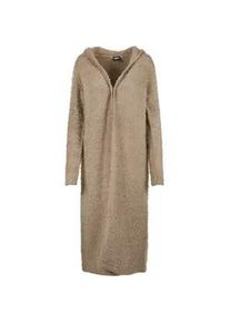 Strickjacke Urban Classics "Urban Classics Damen Ladies Hooded Feather Cardigan", Damen, Gr. 4XL, softtaupe, 51% Polyamid, 49% Polyacryl, unifarben, normal, ohne Ausschnitt, Strickjacken Strickjacke