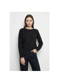 V&eacute;ro Moda Strickpullover VERO MODA "VMAQUARIUS LS O-NECK RAGLAN PULLOVER BF", Damen, Gr. M, schwarz detail:with birch contrast edge, Strick, Obermaterial: 65% Polyester, 13% Nylon, 13% Polyacryl, 6% Wolle, 3% Elasthan, meliert, regular fit normal, Rundhals, Rippb&uuml;ndchen, Pullover Strickpullover