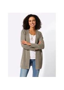 Longstrickjacke Casual Looks, Damen, Gr. 44, schlamm, 100% Polyacryl, unifarben, Strickjacken Longstrickjacke