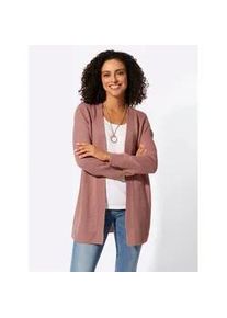 Longstrickjacke Casual Looks, Damen, Gr. 48, rosenholz, 100% Polyacryl, unifarben, Strickjacken Longstrickjacke