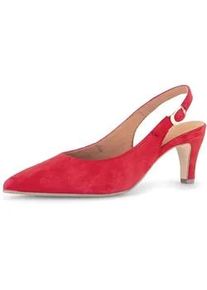Slingpumps Gabor "Slingpumps", Damen, Gr. 38, rot, Schuhe Slingpumps