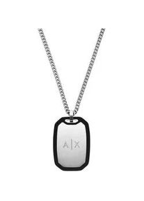 Giorgio Armani Kette mit Anh&auml;nger ARMANI EXCHANGE "Schmuck Geschenk Edelstahl, Silikon", edelstahlfarben, schwarz, Halsketten, Damen, Edelstahl Silikon, L: 70 B: 2mm, Edelstahl, Silikon, B:2mm
