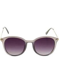 Sonnenbrille Laura Scott "mit hellgoldfarben gl&auml;nzenden B&uuml;gel", Damen, grau, leicht durchscheinend, leicht gl&auml;nzend, leicht transparent, Sonnenbrillen Sonnenbrille, rundes Design, transparente graue Fassung, graue Verlaufsgl&auml;ser