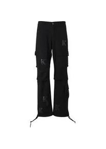 Cargohose Karl Kani "Karl Kani KKPatch Multipocket Cargo Pants", Herren, Gr. M, US-Gr&ouml;&szlig;en, schwarz, 100% Baumwolle, normal, Hosen Cargohose