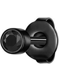 Paar Ohrstecker True Rebels "TR310", schwarz, schwarz, Ohrringe, Herren, 3,7,mit Zirkonia, Edelstahl, mit Zirkonia