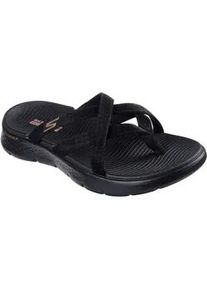 Zehentrenner Skechers "GO WALK FLEX SANDAL-SSSELENA", Damen, Gr. 40, schwarz unifarben, Textil, Schuhe Zehentrenner, Sommerschuh, Strandschuh, Sandale, Badeschuh mit Komfortfu&szlig;bett
