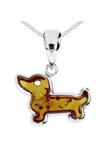 Kette mit Anh&auml;nger OSTSEE-SCHMUCK "OSTSEE-SCHMUCK Kette mit Anh&auml;nger Dackel" Gr. 40, silber, Halsketten, Damen, 40cm, Silber 925 (Sterlingsilber), L: 40