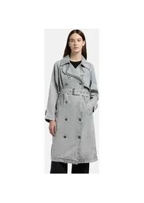 Trenchcoat Khujo "Enza", Damen, Gr. XL (42), grau, Denim/Jeans, Obermaterial: 100% Baumwolle, gerade knieumspielend, mit Kn&ouml;pfen,verstellbar abgesteppte Kante mit Kn&ouml;pfen,verstellbar, M&auml;ntel, Damen &Uuml;bergangsmantel in Jeans-Optik