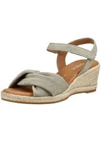 Keilsandalette Gabor COMFORT "Gabor Comfort Sandalen Leder", Damen, Gr. 38, beige, Leder, Schuhe