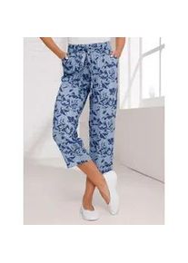 7/8-Hose, Herren, Gr. 52, Normalgr&ouml;&szlig;en, jeansblau, bleu, bedruckt, 100% Viskose, gebl&uuml;mt, gemustert, mehrfarbig, Hosen 7/8-Hose