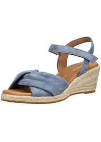 Keilsandalette Gabor COMFORT "Gabor Comfort Sandalen Leder", Damen, Gr. 38,5, heaven, Leder, Schuhe