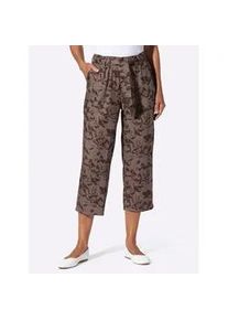 7/8-Hose, Herren, Gr. 54, Normalgr&ouml;&szlig;en, dunkeltaupe, schoko, bedruckt, 100% Viskose, gebl&uuml;mt, gemustert, mehrfarbig, Hosen 7/8-Hose