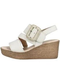 Keilsandalette Gabor "Gabor Sandalen Glattleder", Damen, Gr. 38,5, wei&szlig;, Glattleder, Schuhe