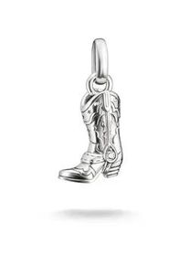 Charm-Einh&auml;nger Thomas Sabo "Charm Cowboystiefel - Connect", silberfarben, wei&szlig;, kristallwei&szlig;, kristallwei&szlig;, Charms, Damen, Silber 925 (recycelt), mit Zirkonia (synth.)