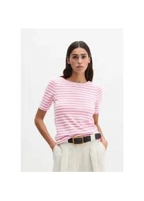 Marc O'Polo T-Shirt MARC O'POLO "aus Organic Cotton-Jersey", Damen, Gr. XL, medium pink, Obermaterial: 100% Baumwolle, gestreift, Basic, regular fit, U-Boot-Ausschnitt, normaler Saum, Shirts T-Shirt