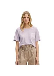 Marc O'Polo T-Shirt MARC O'POLO "mit aufgesetzter Satin-Tasche", Damen, Gr. XL, dusty lavender, Obermaterial: 100% Baumwolle, unifarben, Basic, relaxed fit, Rundhals, normaler Saum, Shirts T-Shirt