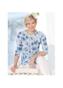 WITT 3/4-Arm-Shirt CLASSIC "Rundhals-Shirt", Damen, Gr. 50, eisblau, taubenblau, bedruckt, 95% Polyester, 5% Elasthan, gebl&uuml;mt, gemustert, mehrfarbig, Rundhals, Shirts 3/4-Arm-Shirt