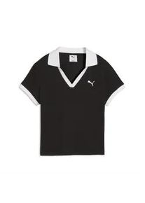 Poloshirt Puma "Wardrobe Essentials Polo Damen", Damen, Gr. S, schwarz, Obermaterial: 59% Baumwolle, 41% Polyester; Rippe: 100% Baumwolle, clean, slim fit, Shirts